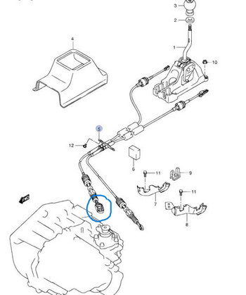 Suzuki Swift 2009 – 2015 Cable repair kit Bushing Lever End Linkage Selector