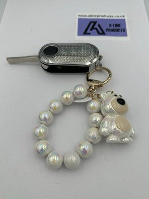 Fiat 500 Punto + others White / Pearl bead Key Remote Cover Case