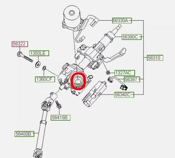 Flexible Steering Column Coupling Kia Ceed Hyundai i20 i30 i40 563152K000FFF