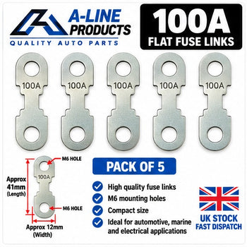 30A 40A 50A 80A 100A Flat Fuse Strip Metal for Car Automotive Pack of 5