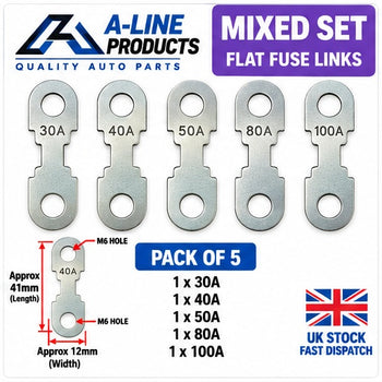 30A 40A 50A 80A 100A Flat Fuse Strip Metal for Car Automotive Pack of 5