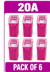 MCASE Automotive Fuse 25mm Long Pack of 6