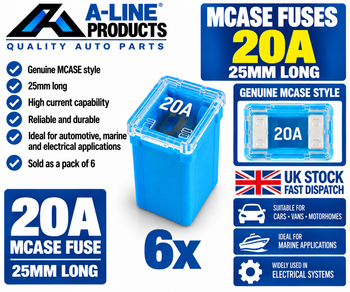 MCASE Automotive Fuse 25mm Long Pack of 6
