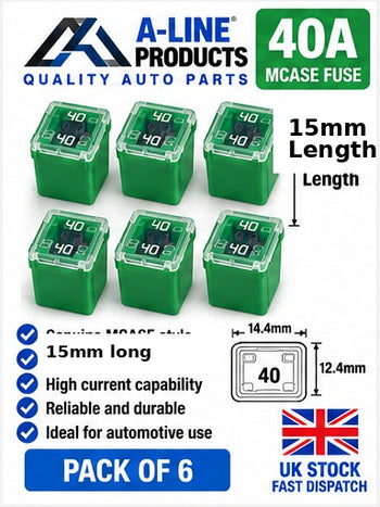 MCASE Automotive Fuse 15mm Long Pack of 6