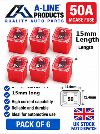 MCASE Automotive Fuse 15mm Long Pack of 6