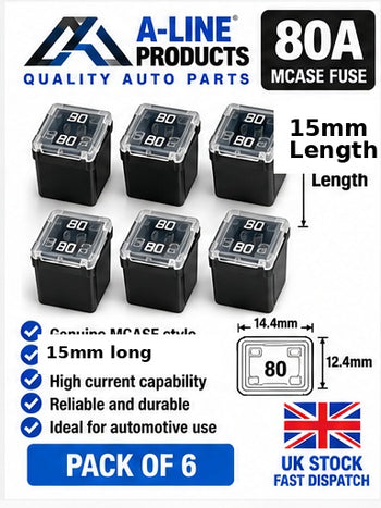 MCASE Automotive Fuse 15mm Long Pack of 6
