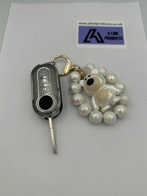 Fiat 500 Punto + others White / Pearl bead Key Remote Cover Case