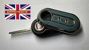 BLUE/GREY Key Remote Cover Case For Fiat 500 Punto Bravo Panda Tipo Ducato