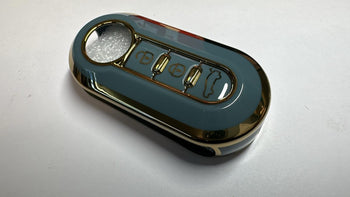 BLUE/GREY Key Remote Cover Case For Fiat 500 Punto Bravo Panda Tipo Ducato