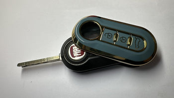 BLUE/GREY Key Remote Cover Case For Fiat 500 Punto Bravo Panda Tipo Ducato