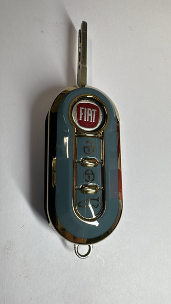 BLUE/GREY Key Remote Cover Case For Fiat 500 Punto Bravo Panda Tipo Ducato