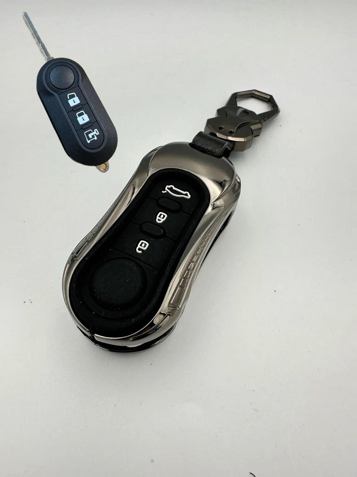 Fiat 500 Metal Key Fob Case Cover Alloy Protective Shell Key Holder