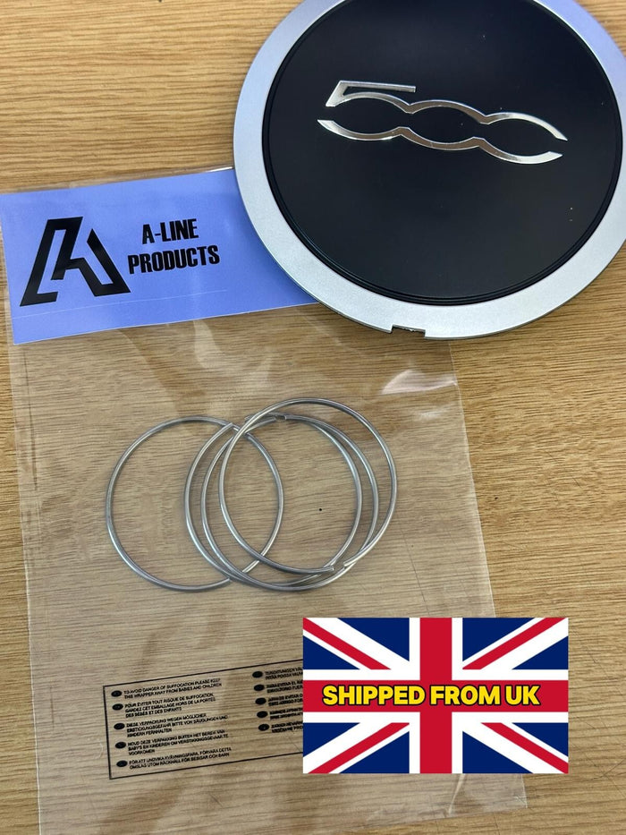 fiat 500 compatible Aftermarket cap securing clips rings 4x
