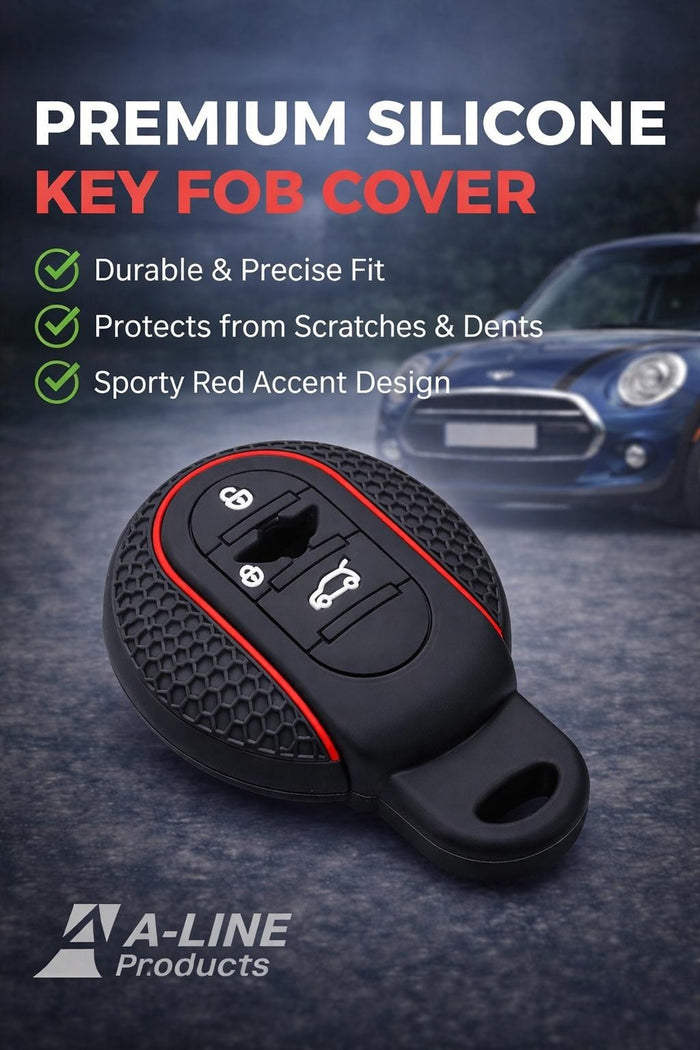 Mini Key Fob Cover Silicone Case Black RED MINI Cooper S ONE JCW F54 F55 F56