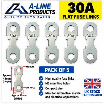 30A 40A 50A 80A 100A Flat Fuse Strip Metal for Car Automotive Pack of 5