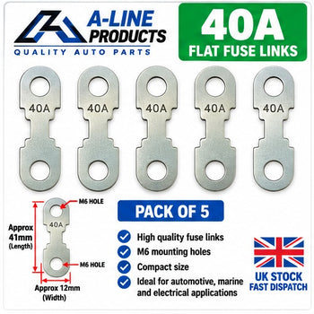 30A 40A 50A 80A 100A Flat Fuse Strip Metal for Car Automotive Pack of 5