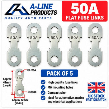 30A 40A 50A 80A 100A Flat Fuse Strip Metal for Car Automotive Pack of 5
