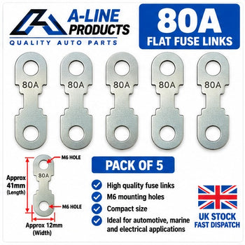30A 40A 50A 80A 100A Flat Fuse Strip Metal for Car Automotive Pack of 5