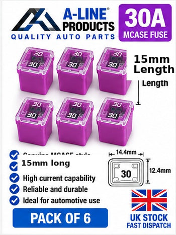 MCASE Automotive Fuse 15mm Long Pack of 6