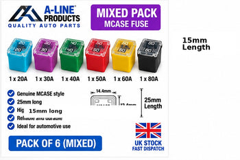 MCASE Automotive Fuse 15mm Long Pack of 6